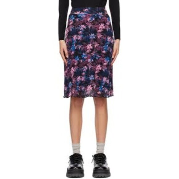 Ganni Women's Floral Pleated Skirt Sz 36‎ Small 4 - Picture 1 of 6